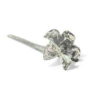 Vintage Hand Blown Art Clear Glass Hibiscus Lily Stem Flower Trumpet Bud Vase